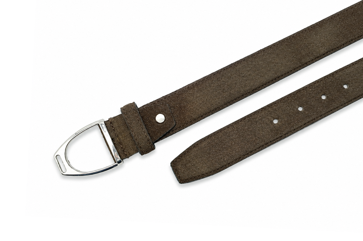 Saddle Brown Suede Leather Belt