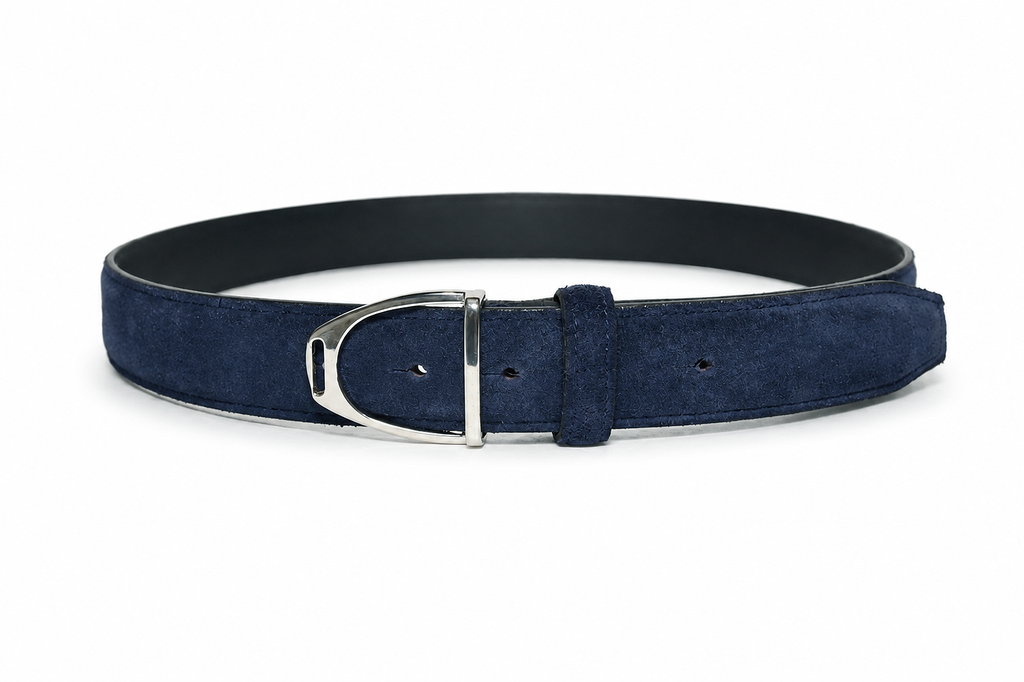 Eclipse Navy Suede Leather Belt