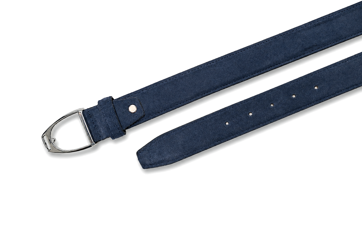 Eclipse Navy Suede Leather Belt