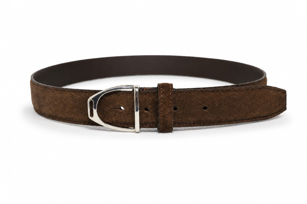 Saddle Brown Suede Leather Belt