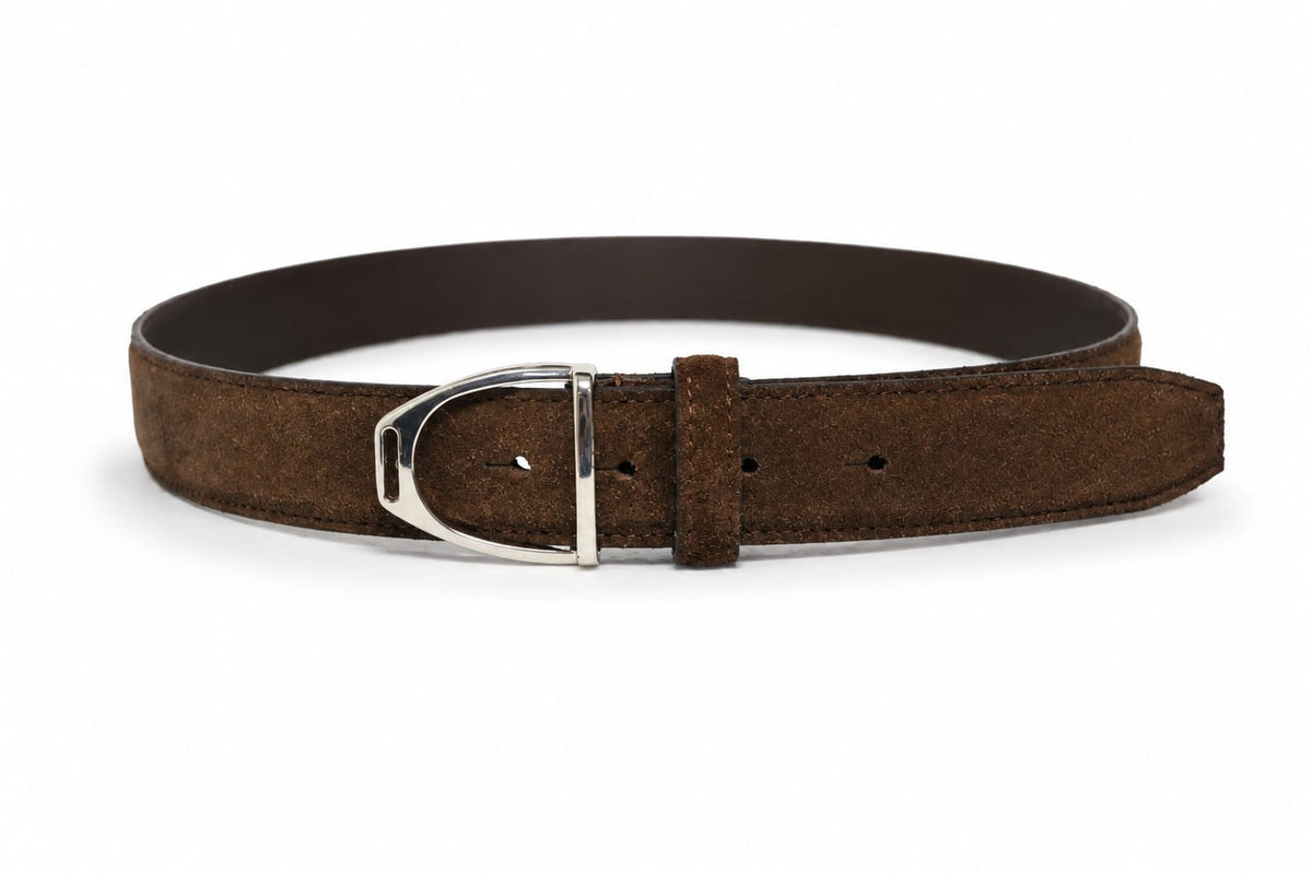 Saddle Brown Suede Leather Belt