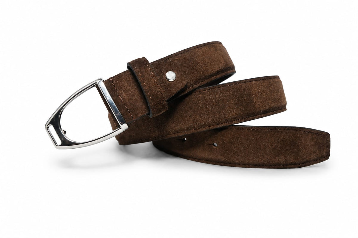 Saddle Brown Suede Leather Belt