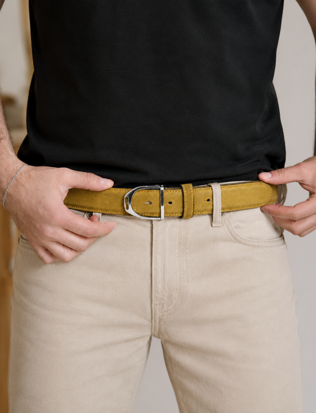 Golden Saddle Tan Suede Leather Belt